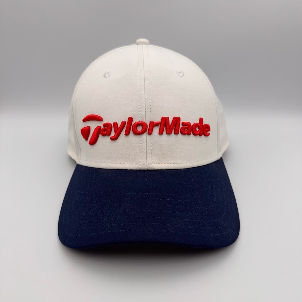 Taylormade White/Red Golf Tour Hat Men's Adjustable StrapBack Cap